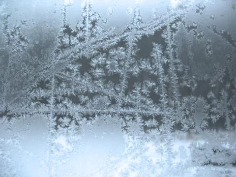 Frozen winter window Stock Photos