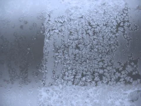 Frozen winter window Stock Photos