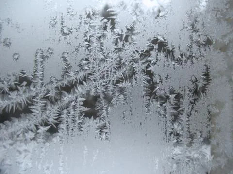 Frozen winter window Stock Photos