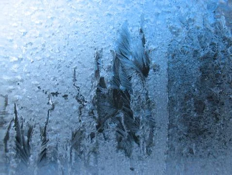 Frozen winter window Stock Photos