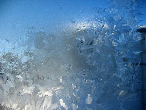 Frozen winter window Stock Photos