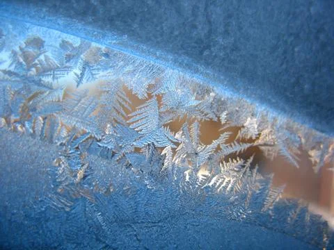 Frozen winter window Stock Photos