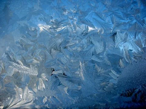 Frozen winter window Stock Photos