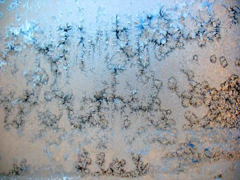 Frozen winter window Stock Photos