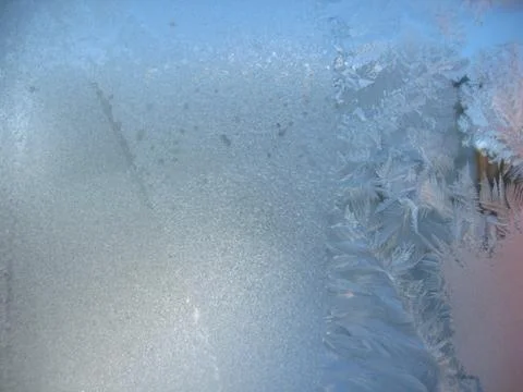 Frozen winter window Stock Photos