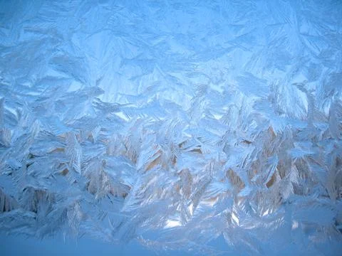 Frozen winter window Stock Photos