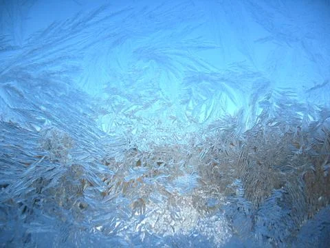 Frozen winter window Stock Photos