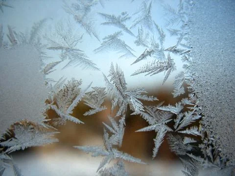 Frozen winter window Stock Photos