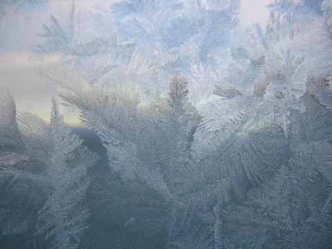 Frozen winter window Stock Photos
