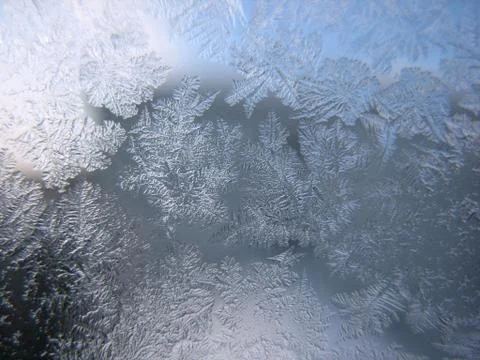 Frozen winter window Stock Photos