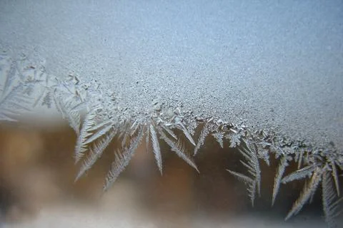Frozen winter window Stock Photos