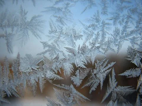 Frozen winter window Stock Photos