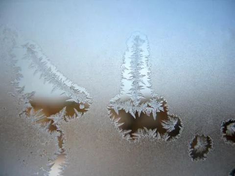Frozen winter window Stock Photos