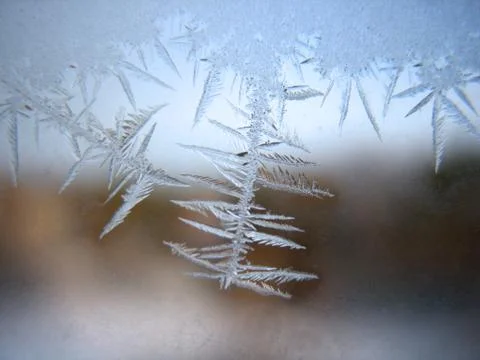 Frozen winter window Stock Photos