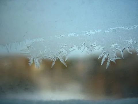 Frozen winter window Stock Photos