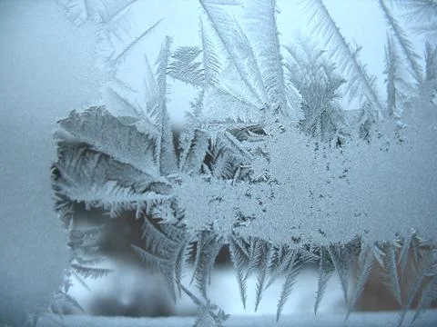 Frozen winter window Stock Photos