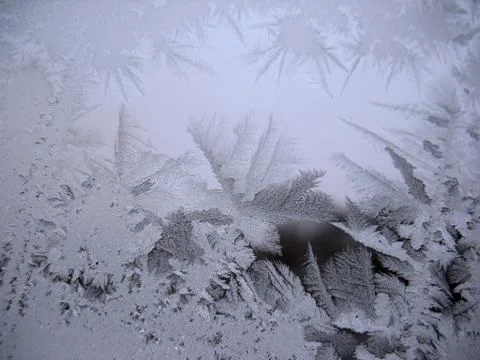 Frozen winter window Stock Photos