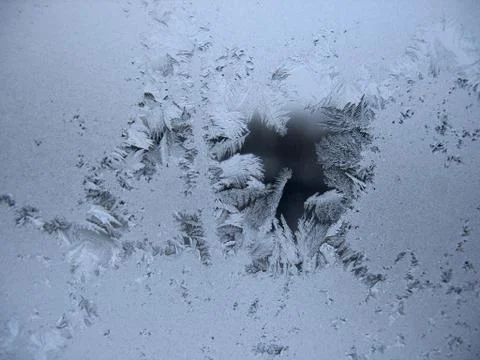 Frozen winter window Stock Photos