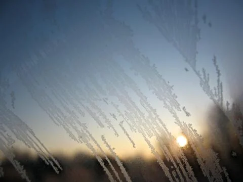 Frozen winter window Stock Photos