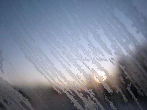 Frozen winter window Stock Photos