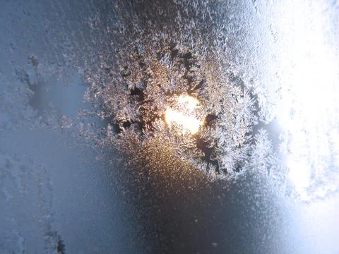 Frozen winter window Stock Photos