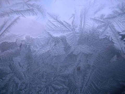 Frozen winter window Stock Photos