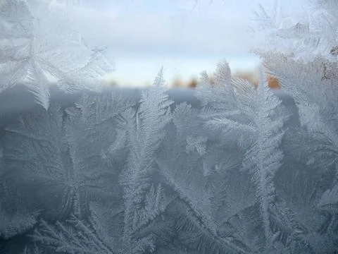 Frozen winter window Stock Photos