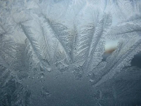 Frozen winter window Stock Photos