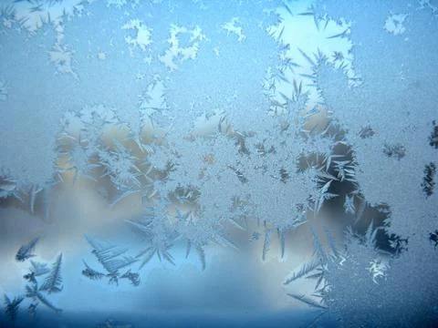 Frozen winter window Stock Photos