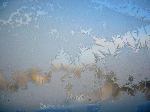 Frozen winter window Stock Photos