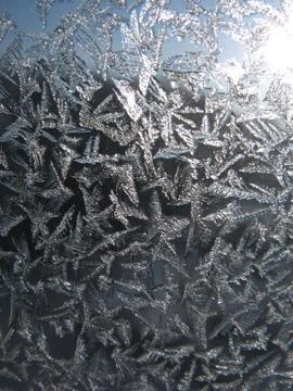 Frozen winter window Stock Photos