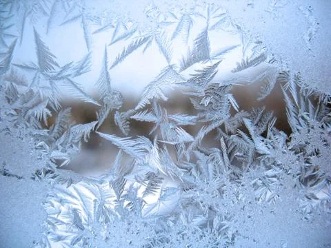 Frozen winter window Stock Photos