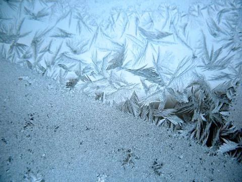 Frozen winter window Stock Photos