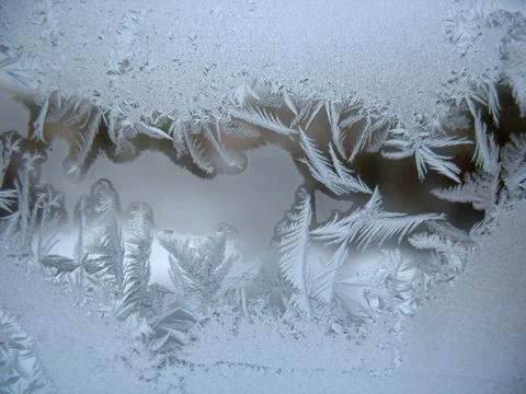Frozen winter window Stock Photos