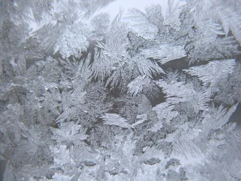 Frozen winter window Stock Photos