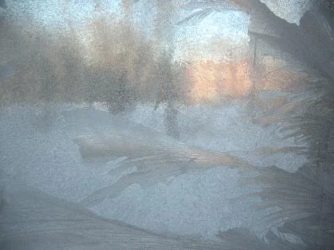 Frozen winter window Stock Photos