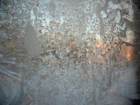 Frozen winter window Stock Photos