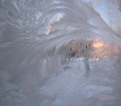 Frozen winter window Stock Photos