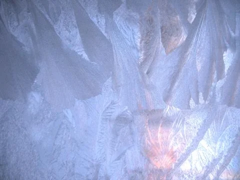 Frozen winter window Stock Photos