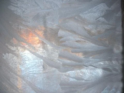 Frozen winter window Stock Photos