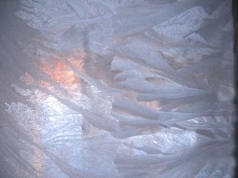 Frozen winter window Stock Photos