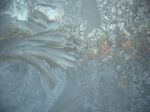 Frozen winter window Stock Photos