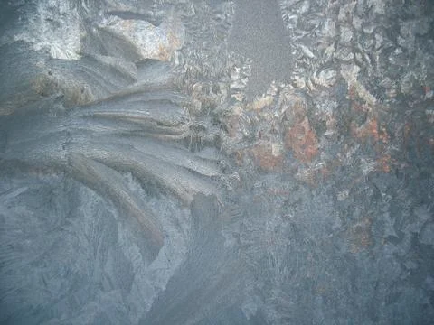 Frozen winter window Stock Photos