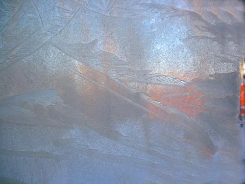 Frozen winter window Stock Photos