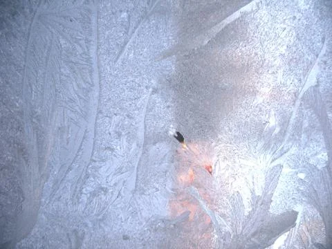 Frozen winter window Stock Photos