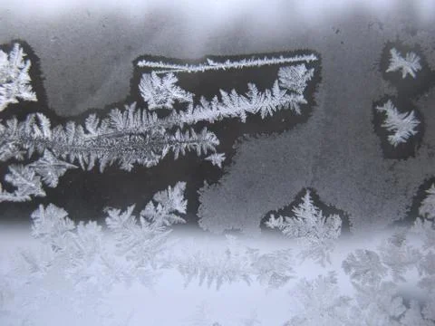Frozen winter window Stock Photos