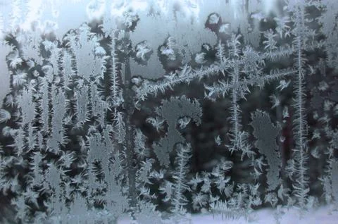 Frozen winter window Stock Photos