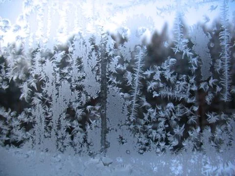 Frozen winter window Stock Photos