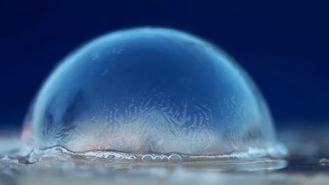Frozen world - soap bubble freeze Stock Footage 71787166