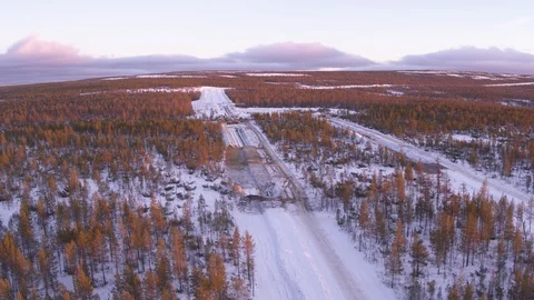 Frozen Yakutiya - gas pipe - cold sunset 2 Видео 123774004